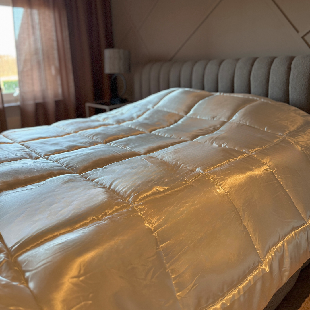Bettdecke ohne Bezug Satin – Pearl White