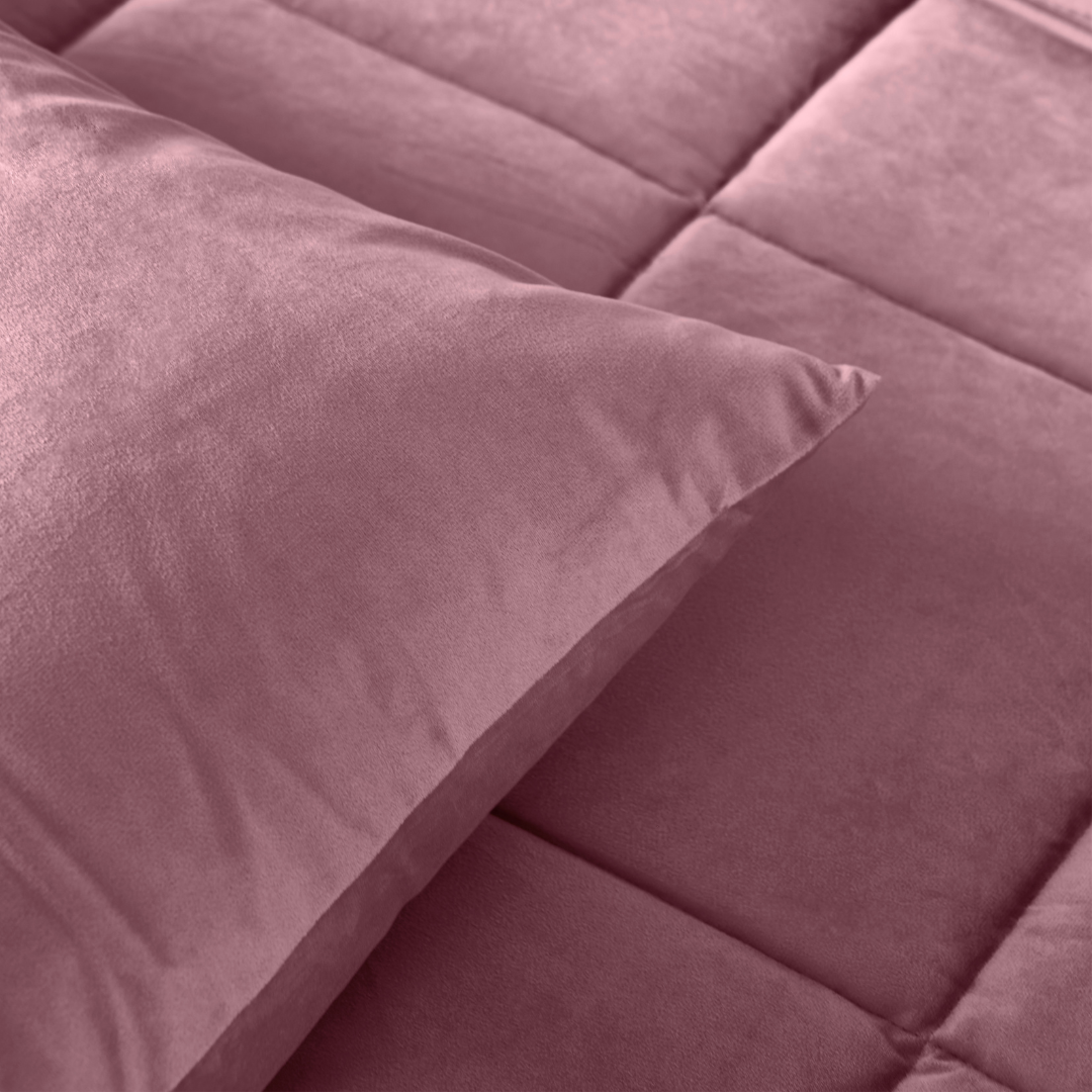 Bettdecke ohne Bezug aus Velvet – Altrosa
