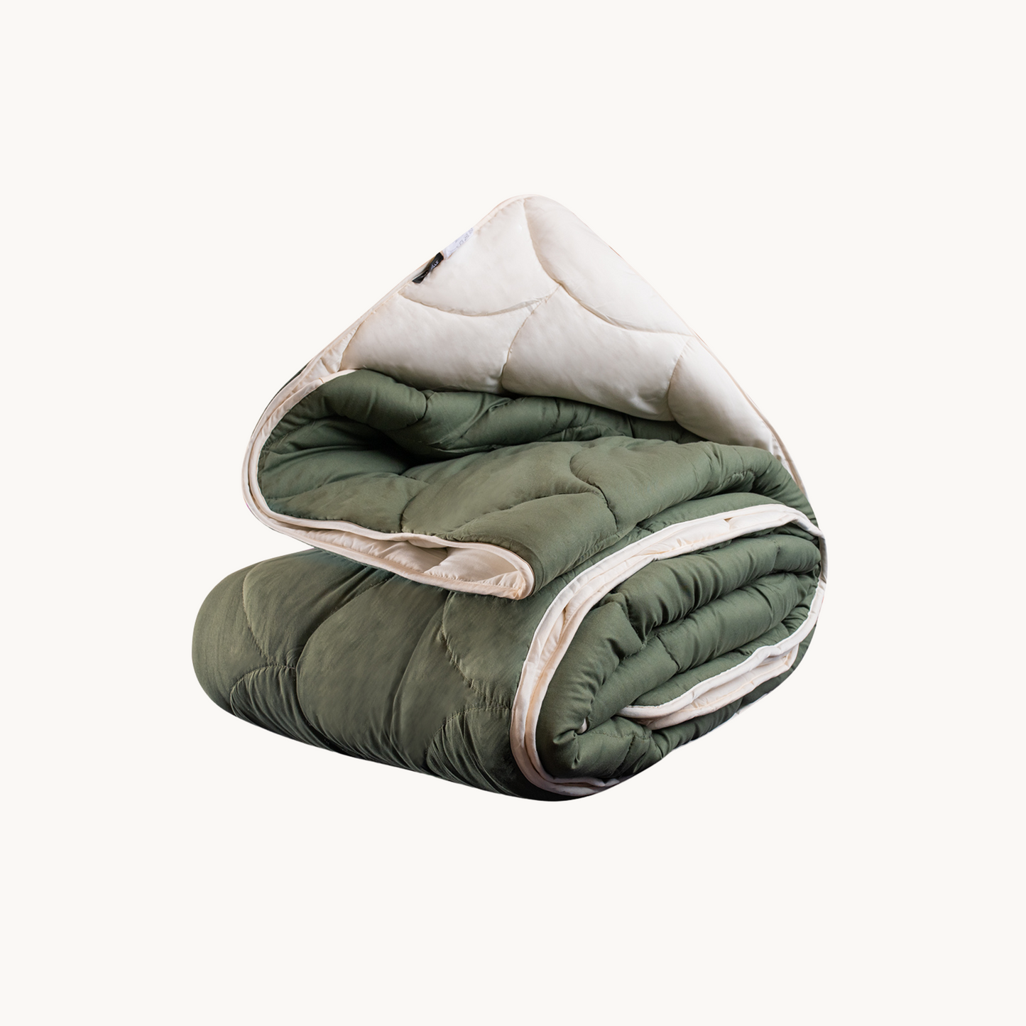 Bettdecke ohne Bezug Matt Satin™ Creme/Olivine