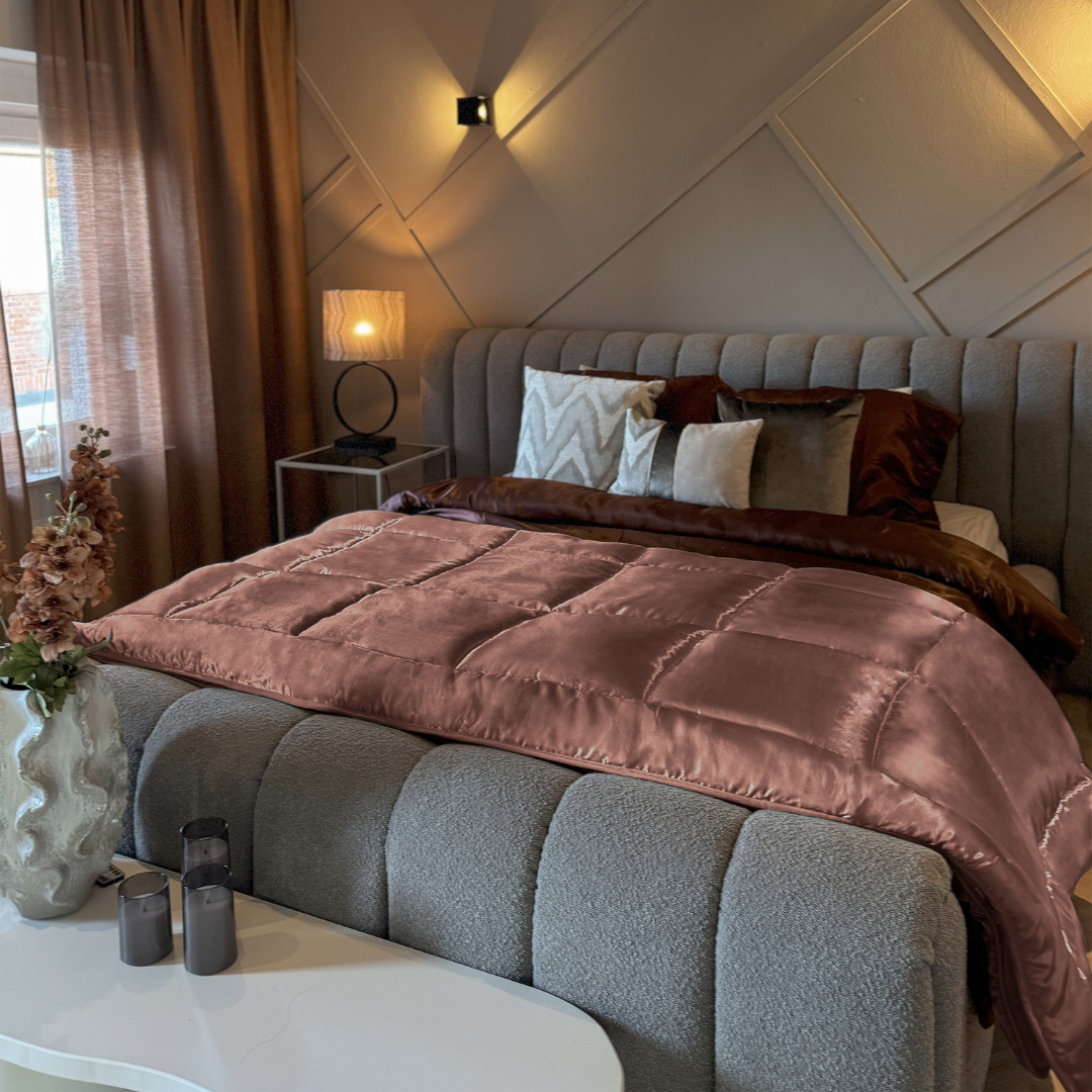 Bettdecke ohne Bezug Satin – Dunkel Taupe