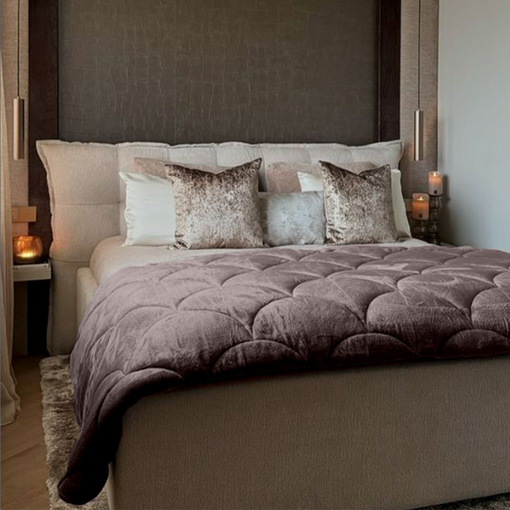 Bettdecke ohne Bezug Velvet™ Taupe / Braun
