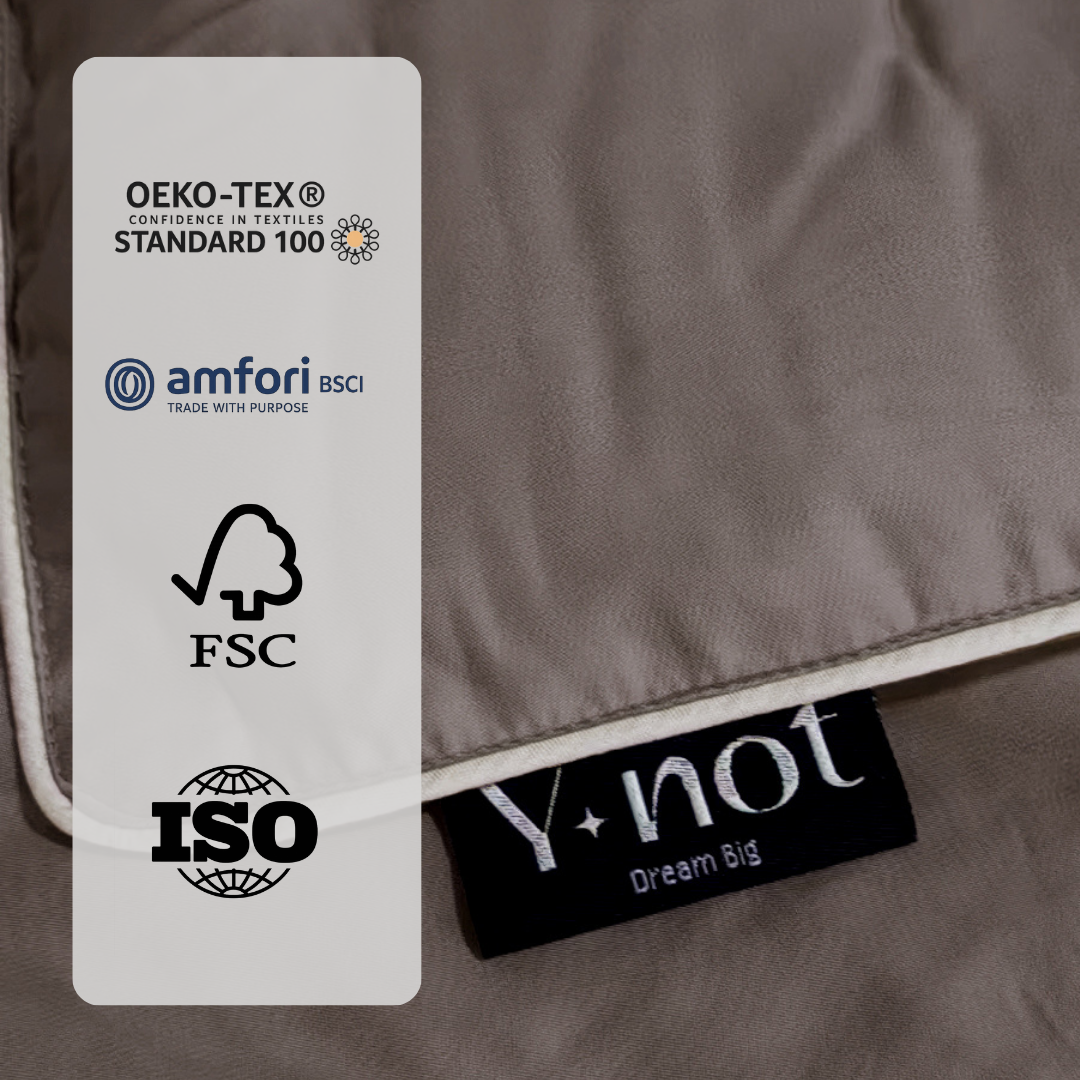 Bambus Bettdecke ohne Bezug in Taupe / Grau