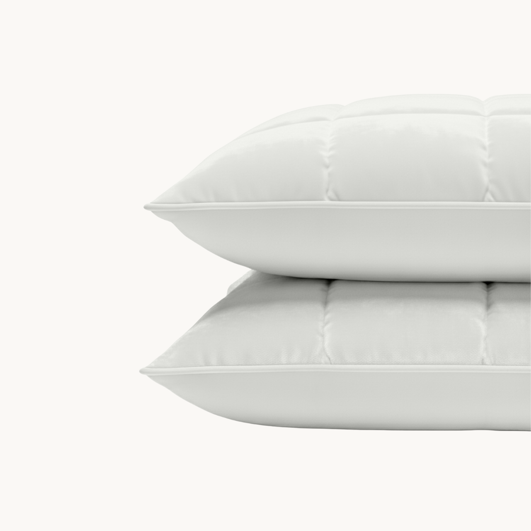 Y-NOT Kissenbezüge Vol & Gevoerd Matt Satin Pearl White 60x70 cm 2er-Pack
