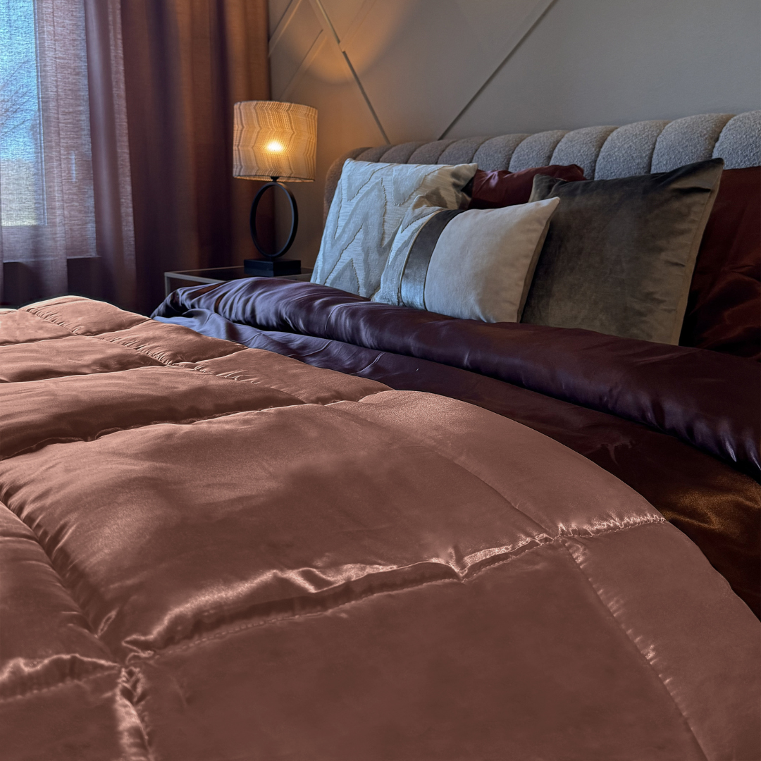 Bettdecke ohne Bezug Satin – Dunkel Taupe
