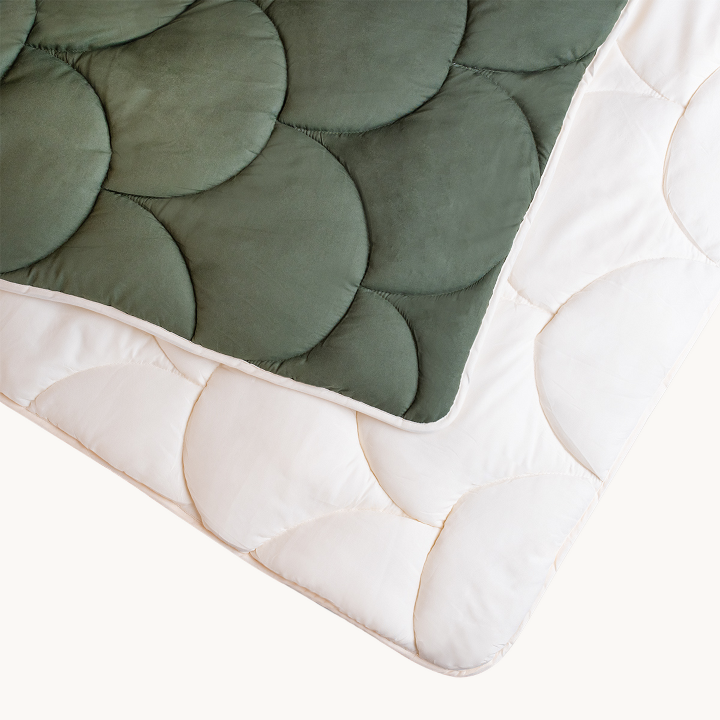 Bettdecke ohne Bezug Matt Satin™ Creme/Olivine