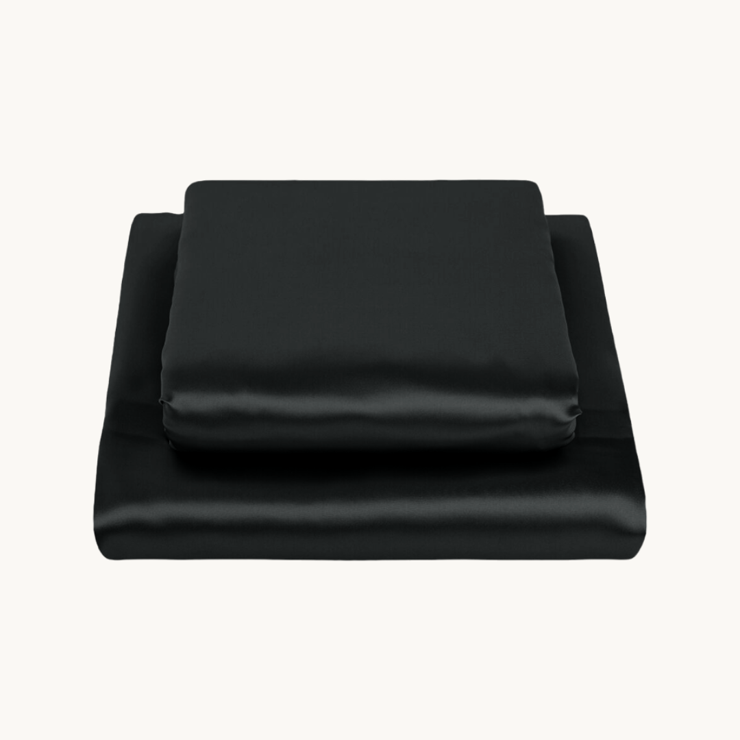 Satinen Kissenbezüge Pandora Black 60x70 cm (2er-Pack)
