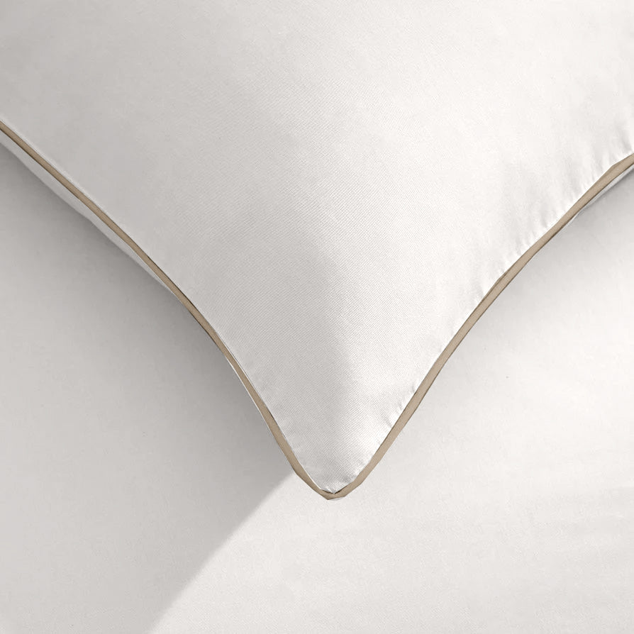 Kussenslopen ClimaPercal™ Pearl White (taupe bies) 60x70 cm 2-pack