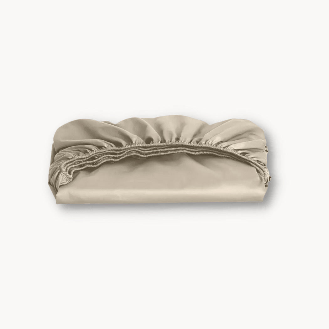 Spannbettlaken Baumwollsatin Premium Sand