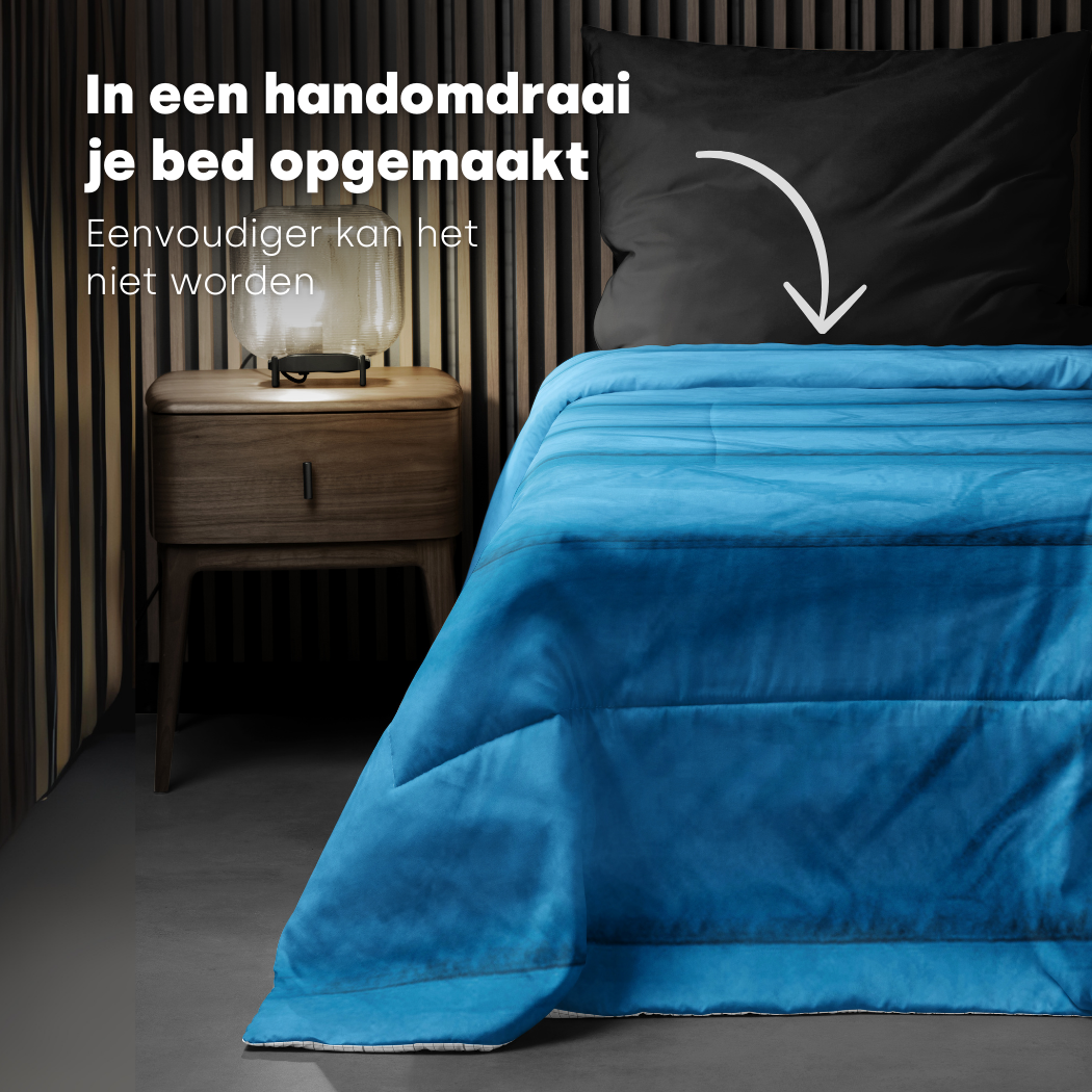 Bettdecke Ohne Bezug 2-in-1 Mat Satijn™ Blau