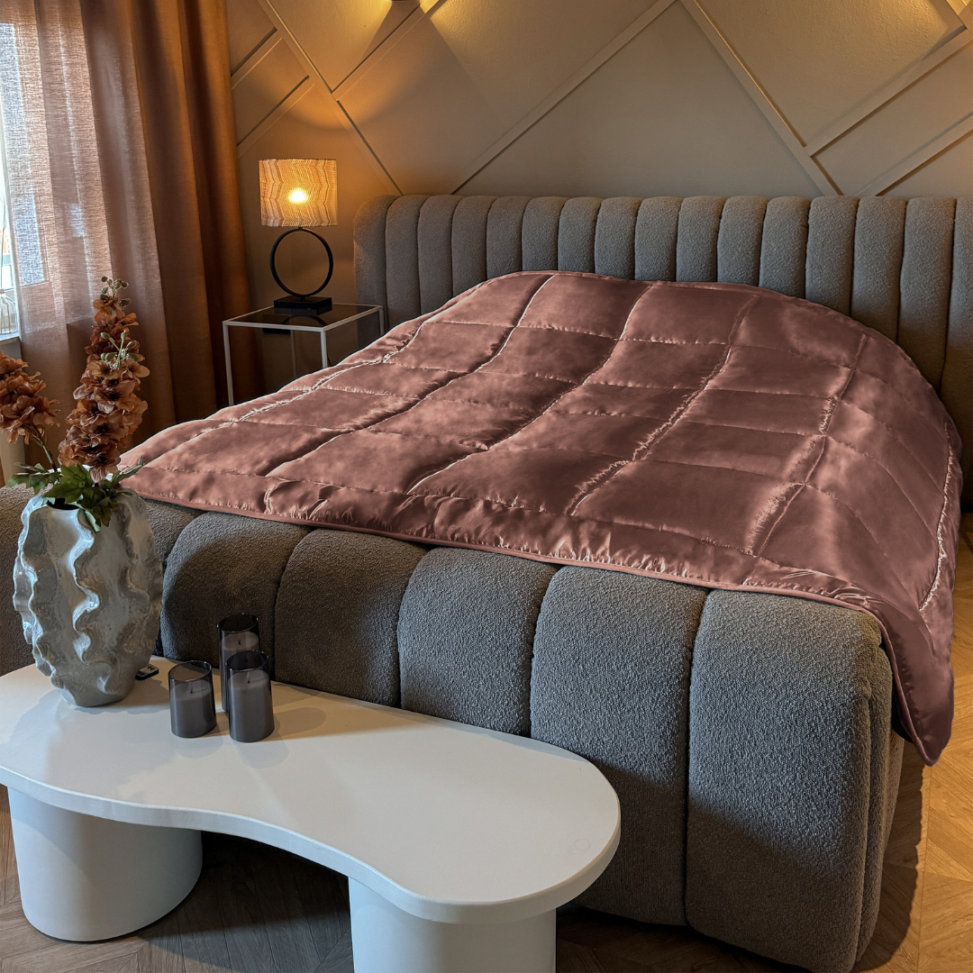 Bettdecke ohne Bezug Satin – Dunkel Taupe