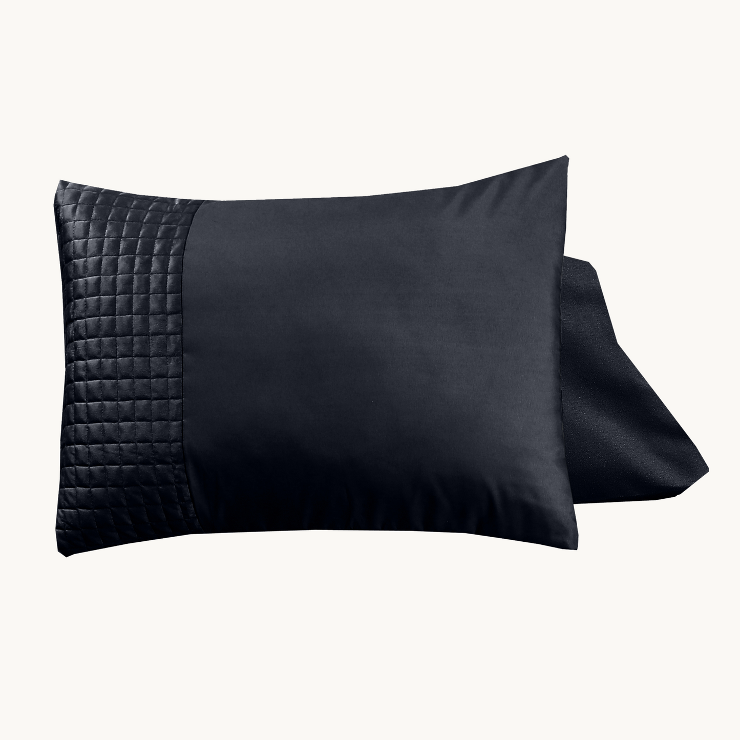 Velours/Kissenbezüge Border Obsidian Black 60x70 cm (2er-Pack)