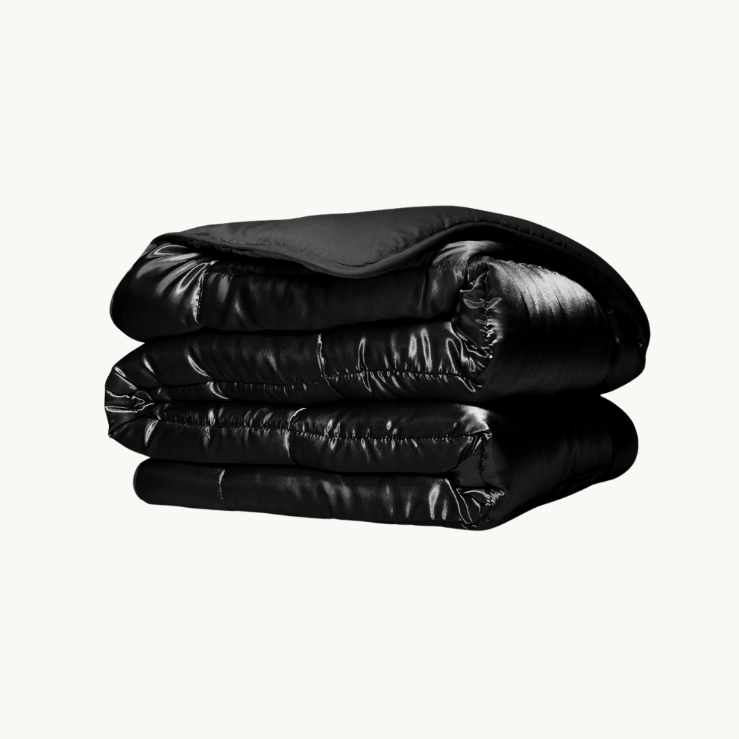 Bettdecke ohne Bezug Satin – Jet Black