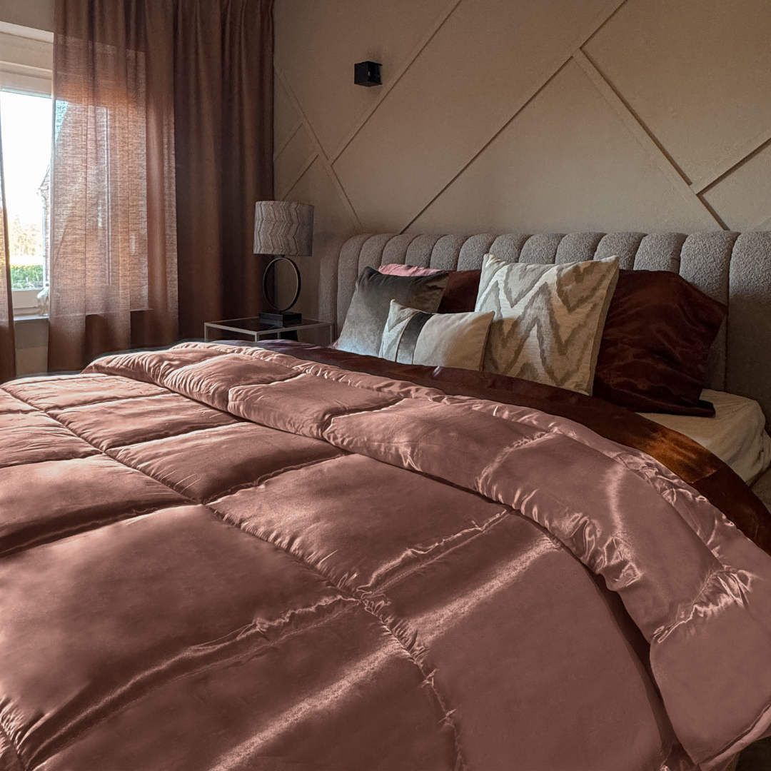 Bettdecke ohne Bezug Satin – Dunkel Taupe