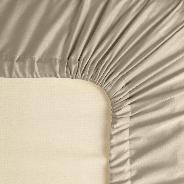 Spannbettlaken Baumwollsatin Premium Sand