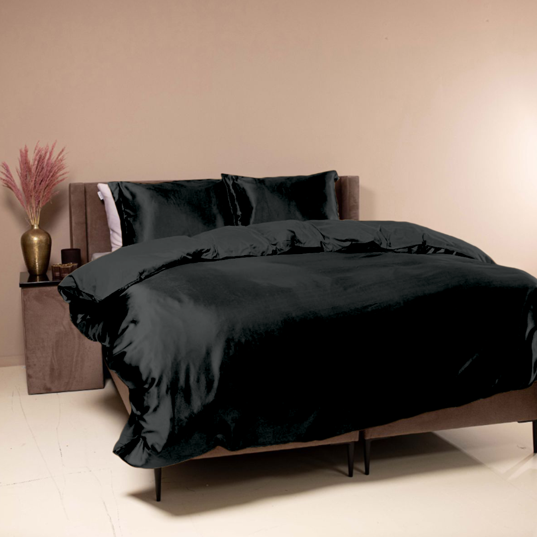 Satinen Kissenbezüge Pandora Black 60x70 cm (2er-Pack)
