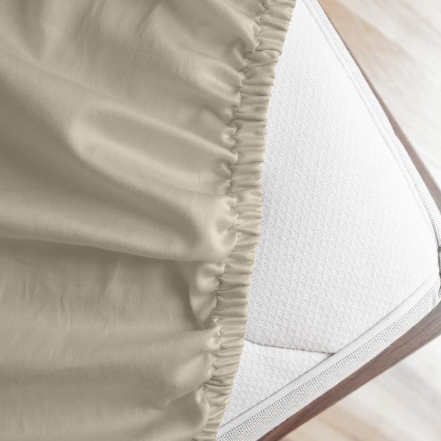 Spannbettlaken Baumwollsatin Premium Sand
