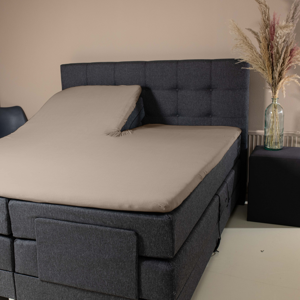 Splittopper Spannbettlaken Jersey Premium Taupe