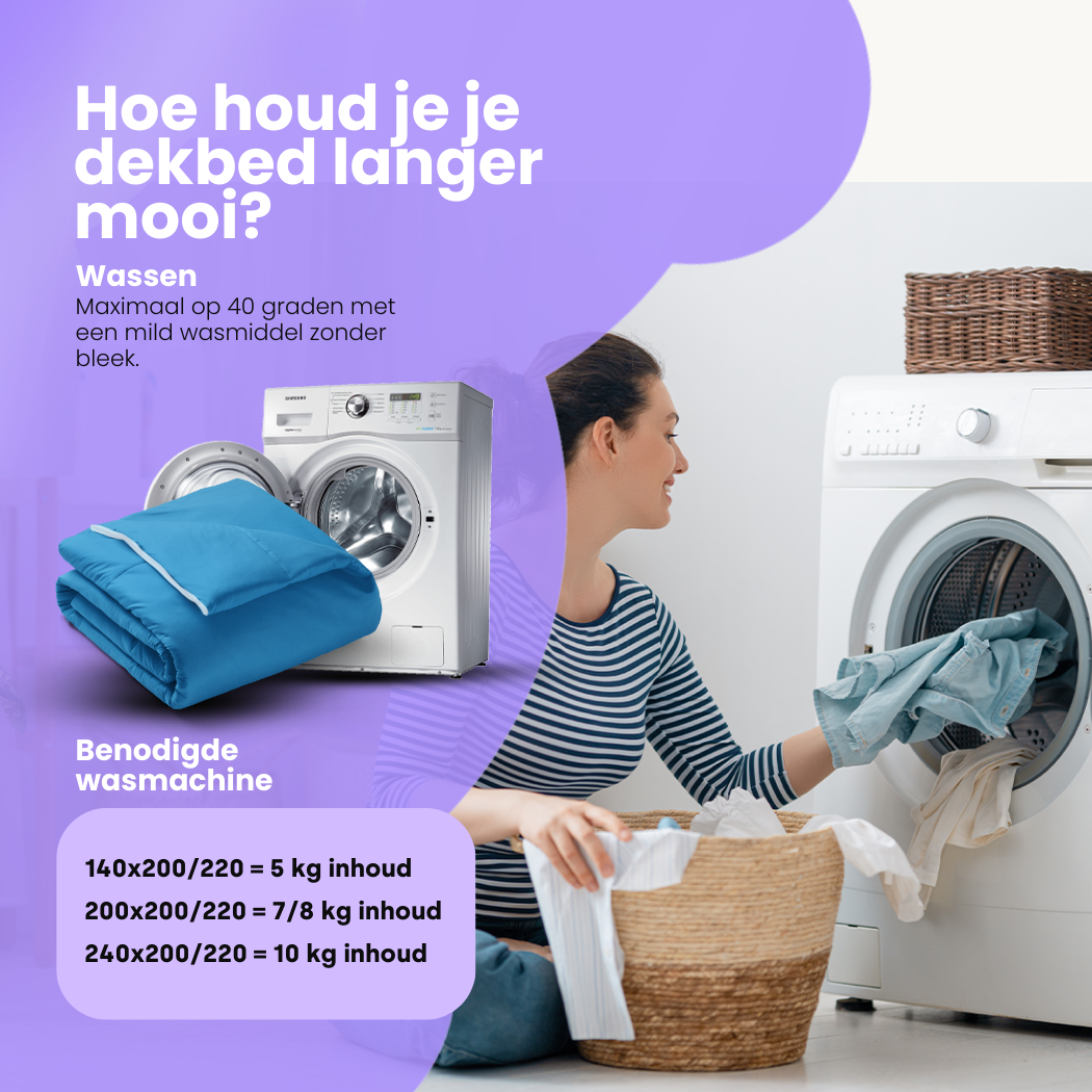Bettdecke Ohne Bezug 2-in-1 Mat Satijn™ Blau