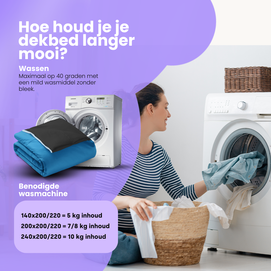 Bettdecke Ohne Bezug Mat Satijn™ Blau/Schwarz