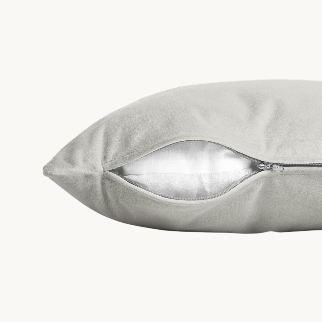 Kissenbezüge aus Samt (Velvet) Stone Grey 60x70 cm – 2er-Pack