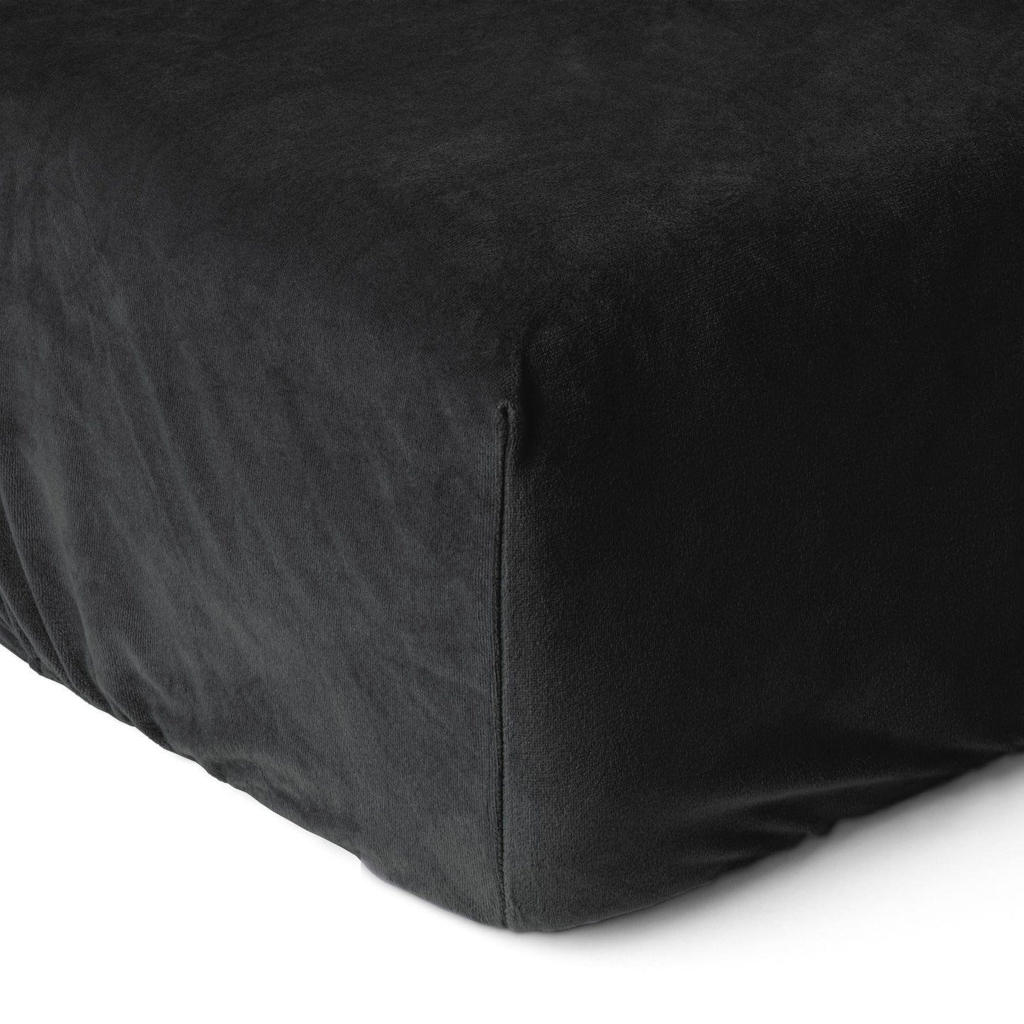 Matratzen-Spannbettlaken Velvet Obsidian Schwarz