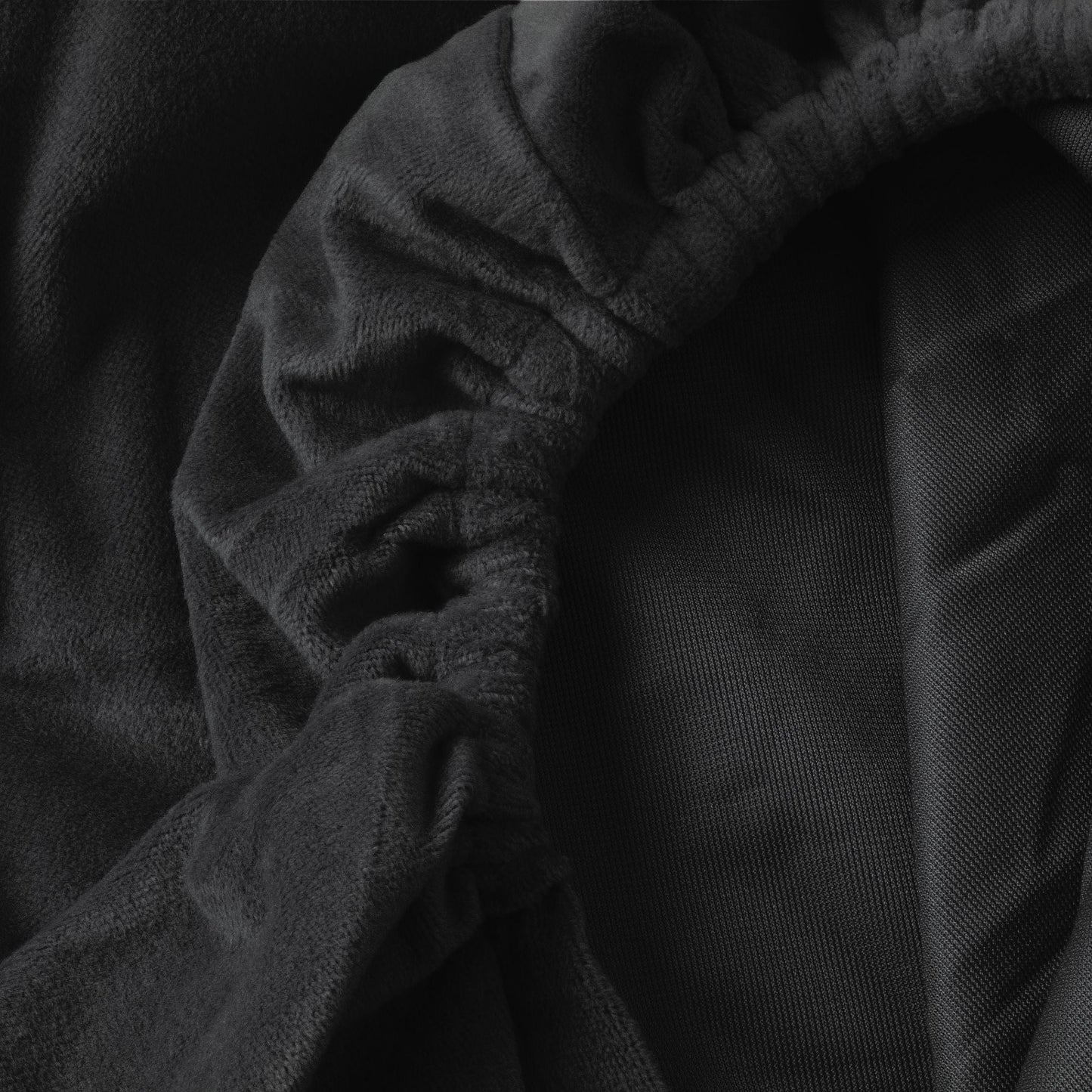 Matratzen-Spannbettlaken Velvet Obsidian Schwarz