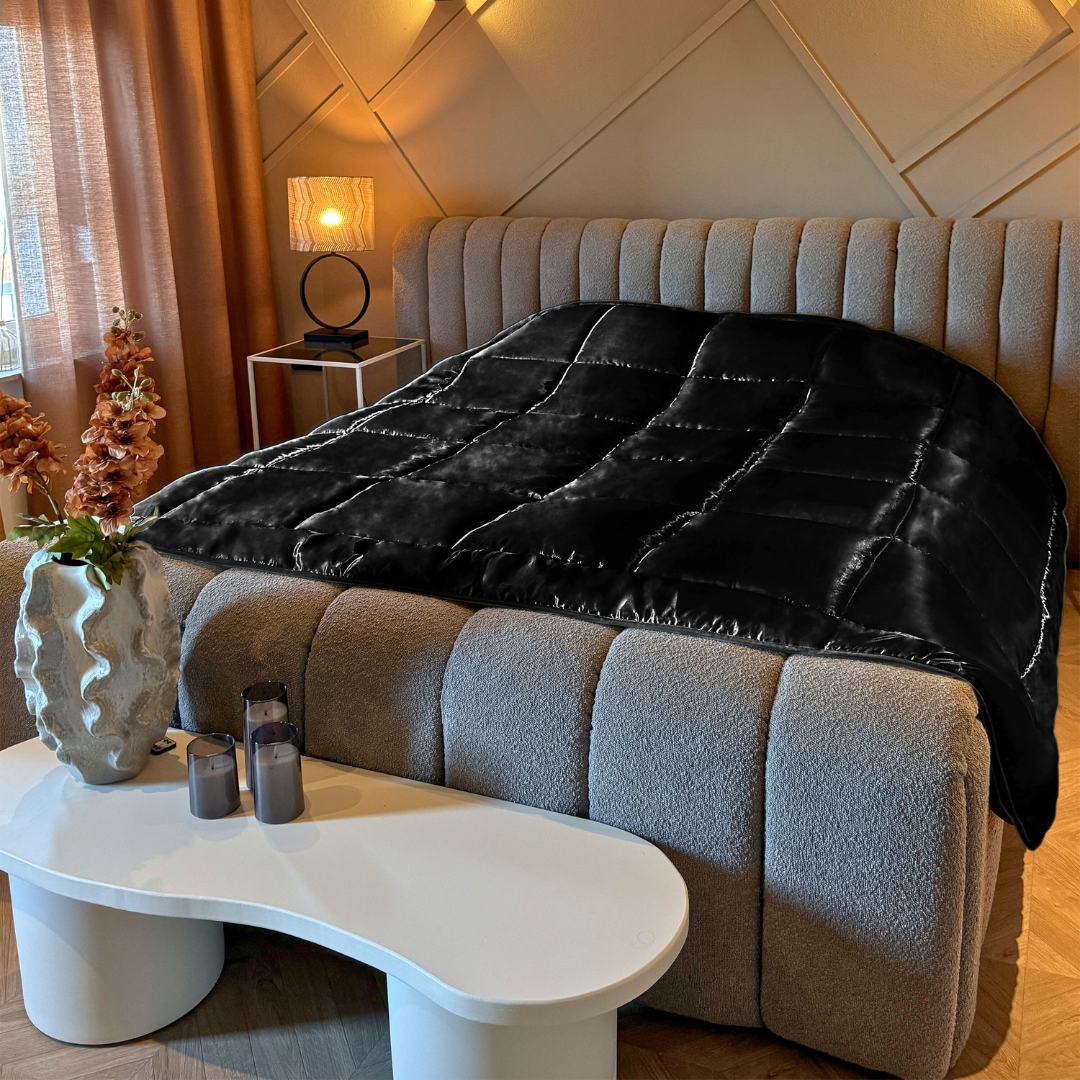 Bettdecke ohne Bezug Satin – Jet Black