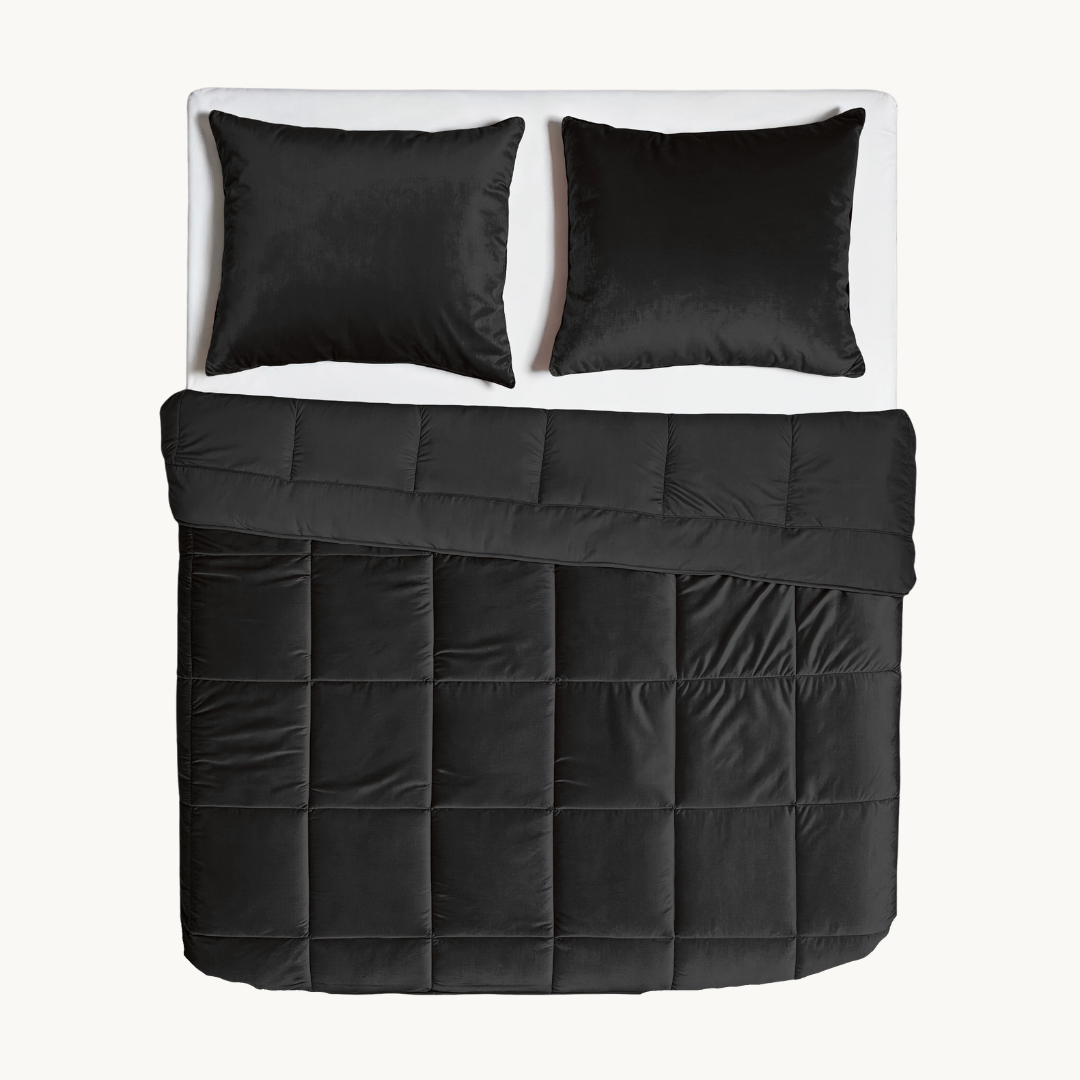 Bettdecke ohne Bezug aus Velvet – Schwarz