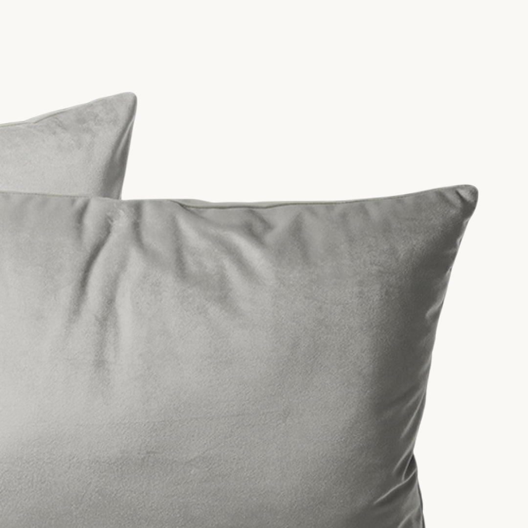 Kissenbezüge aus Samt (Velvet) Stone Grey 60x70 cm – 2er-Pack