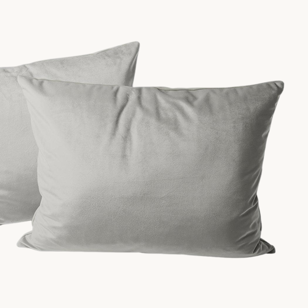 Kissenbezüge aus Samt (Velvet) Stone Grey 60x70 cm – 2er-Pack