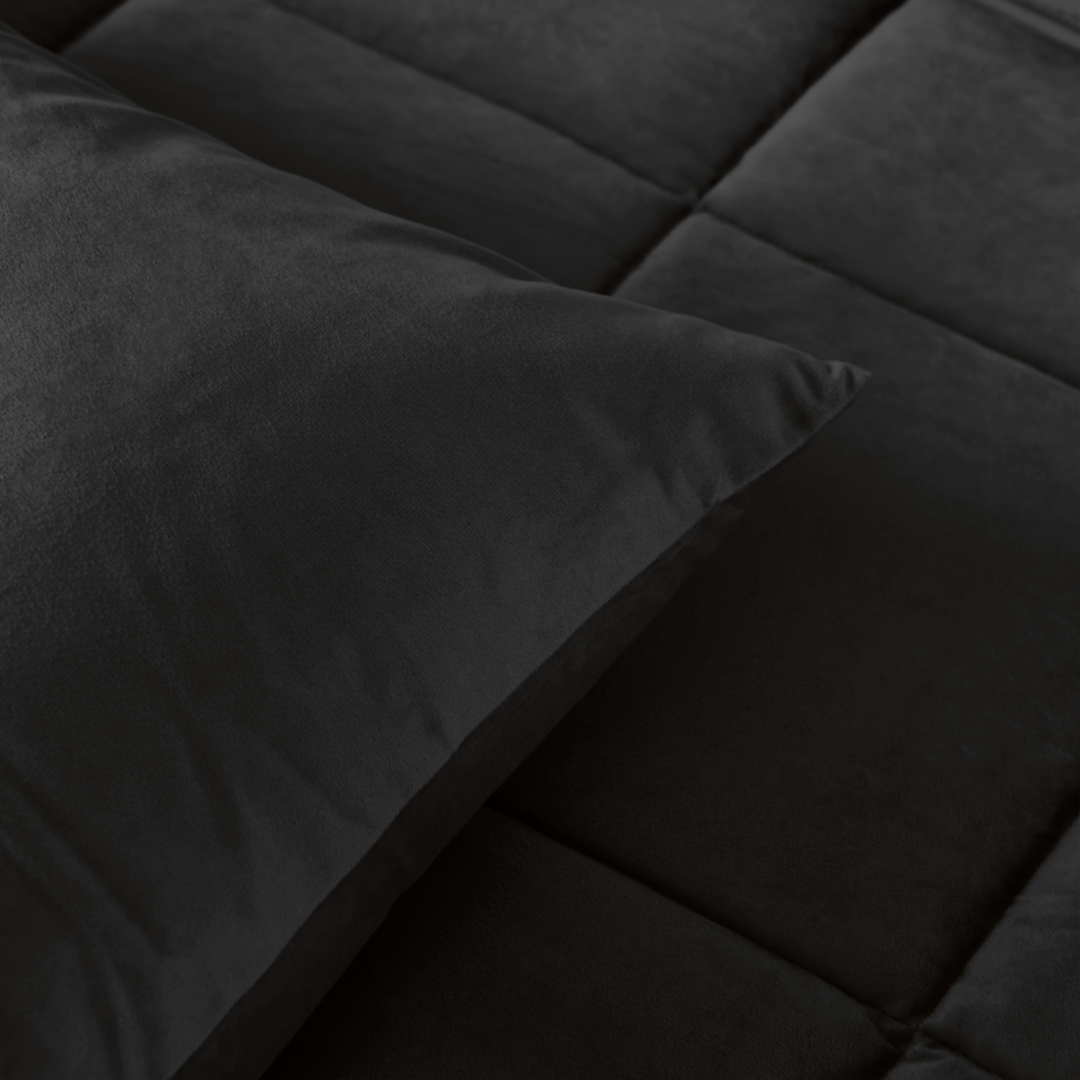 Bettdecke ohne Bezug aus Velvet – Schwarz