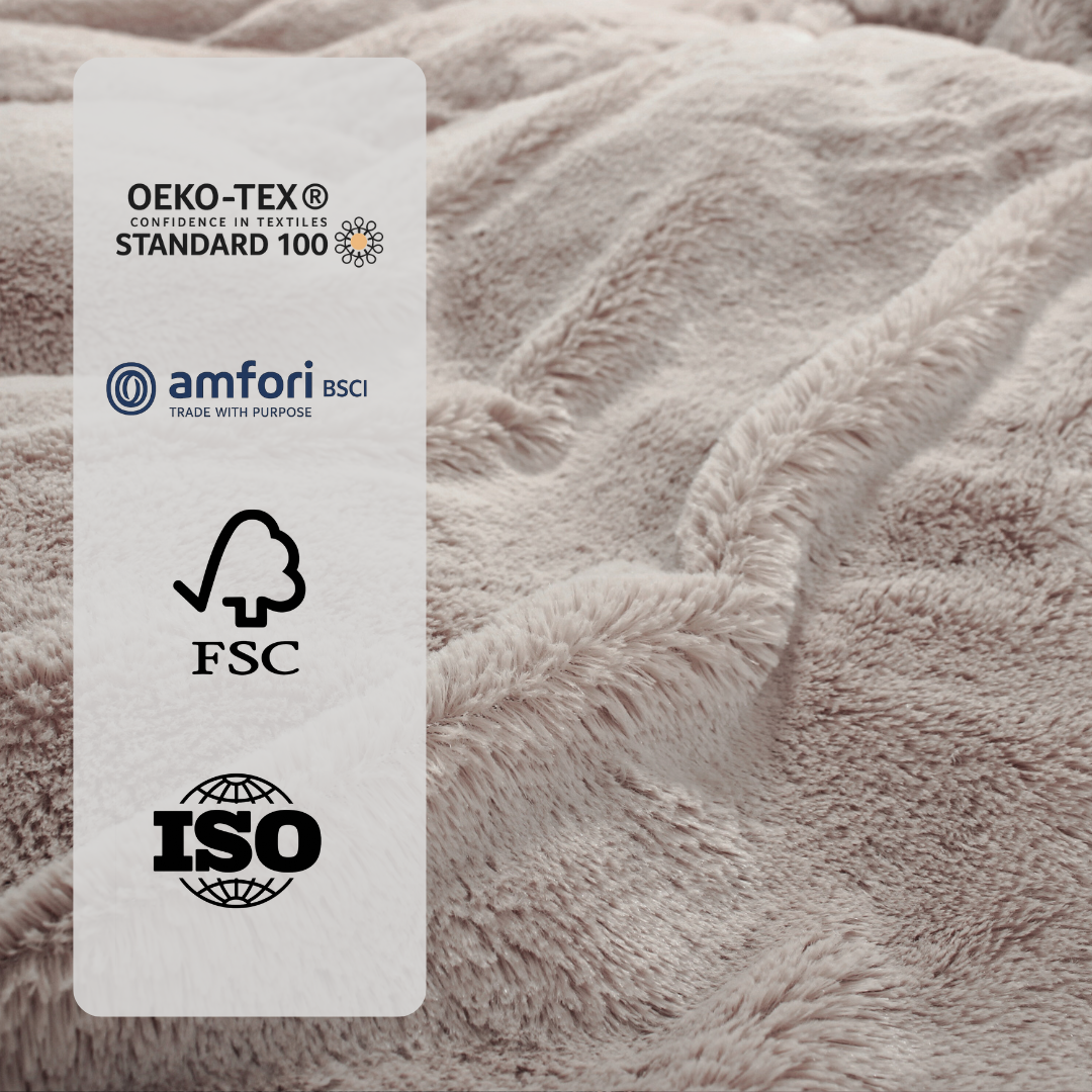 Bettdecke Ohne Bezug Teddy Fluffy™ Iced Coffee Taupe