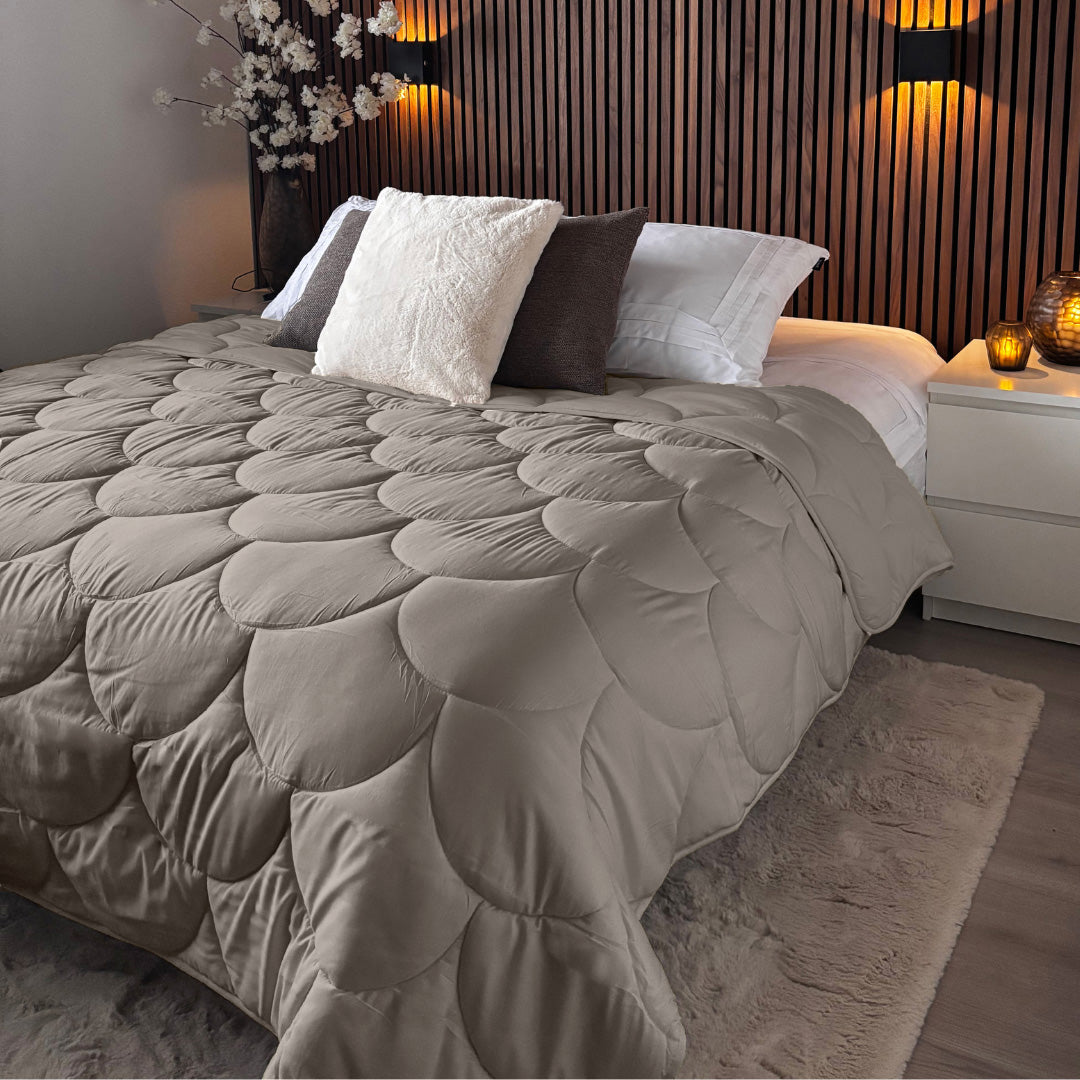 Bettdecke ohne Bezug Matt Satin™ Taupe / Grau