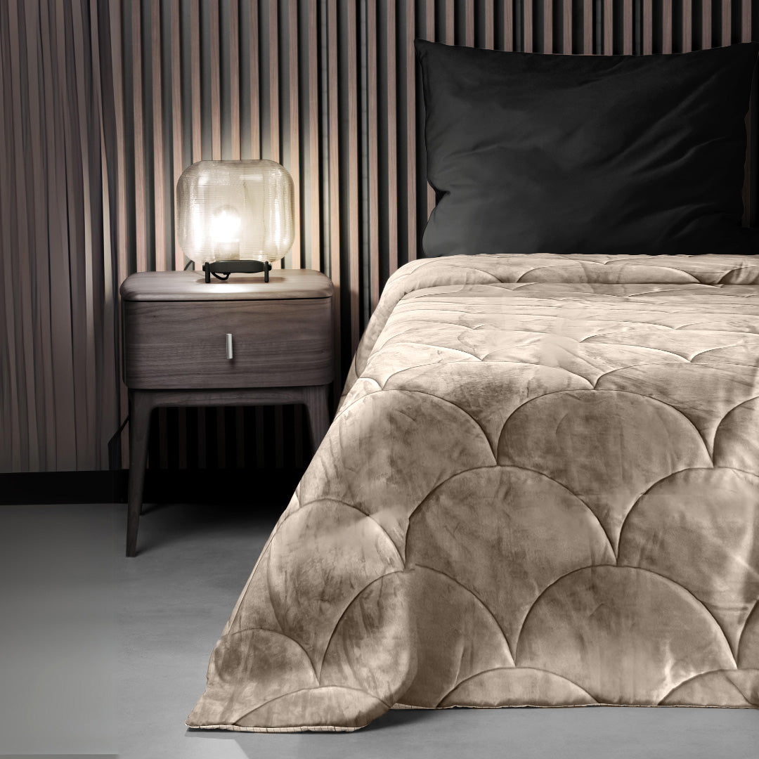 Bettdecke ohne Bezug Velvet™ Taupe / Grau