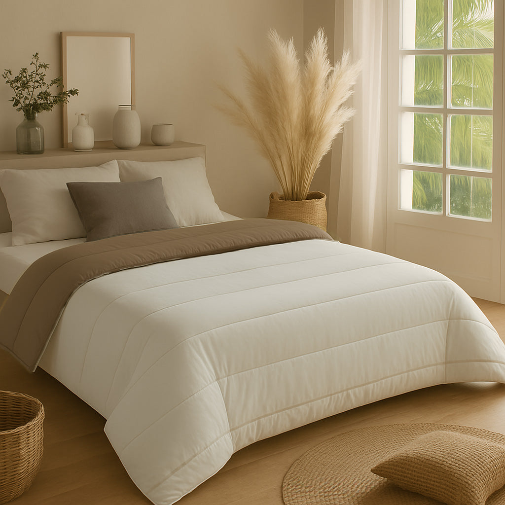 Bettdecke ohne Bezug Mat Satin™ Taupe / Grau