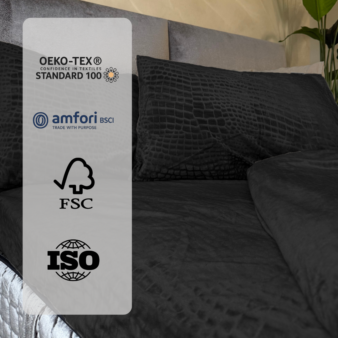 Bettdecke Ohne Bezug Samt Snake Skin Jet Black