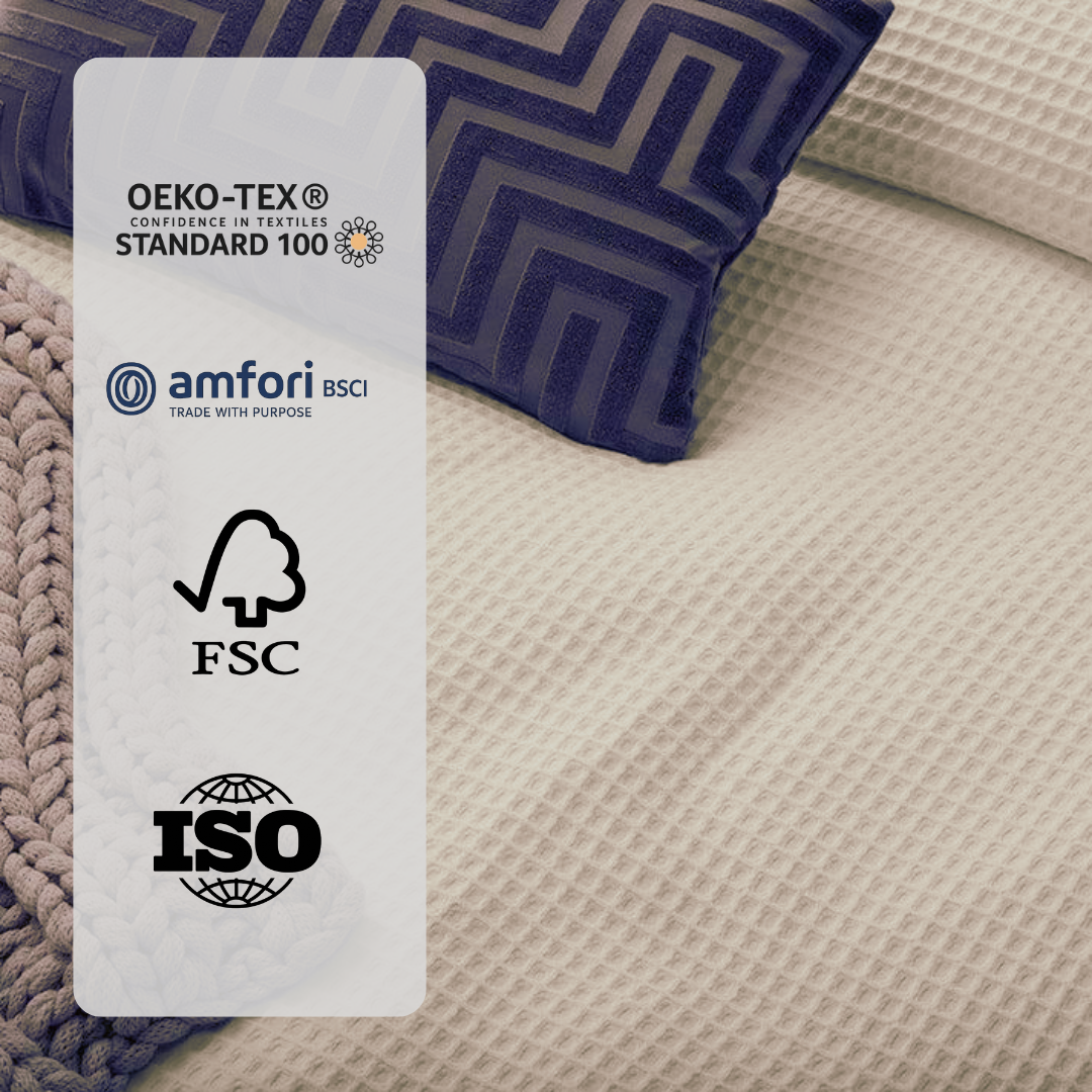 Bettdecke ohne Bezug Waffle Sand (220 cm lang)