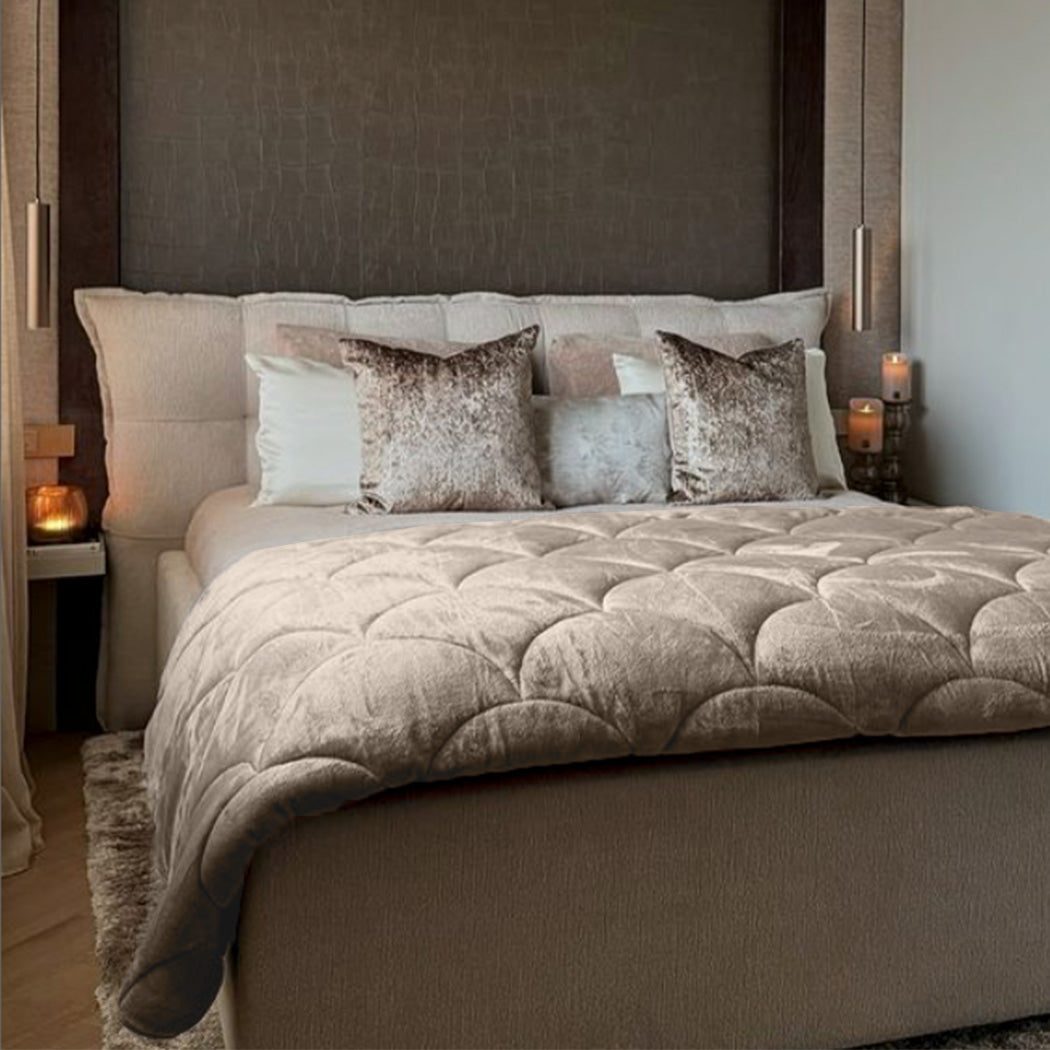 Bettdecke ohne Bezug Velvet™ Taupe / Grau