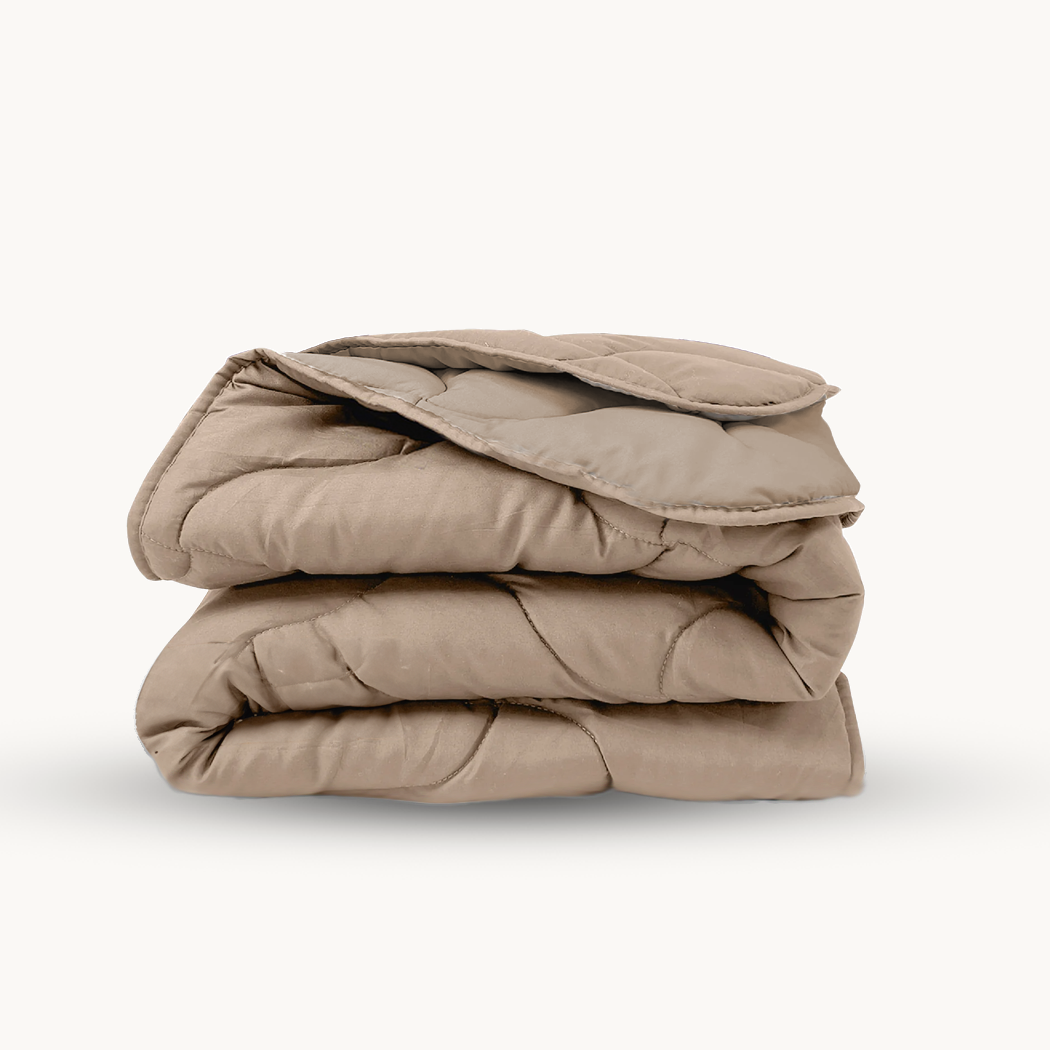 Bettdecke Ohne Bezug Matt Satin Taupe (220 cm Länge)