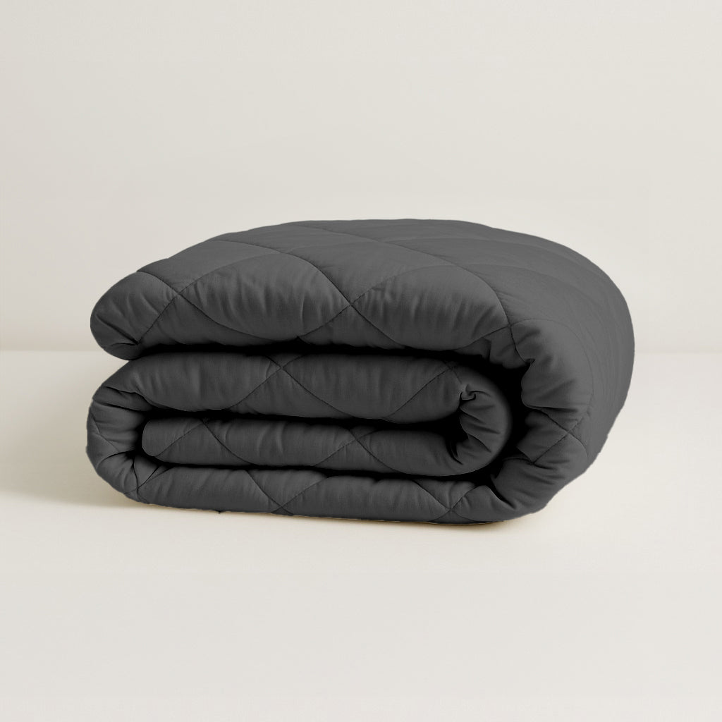 Bettdecke Ohne Bezug Matt Satin Anthrazit (220 cm Länge)