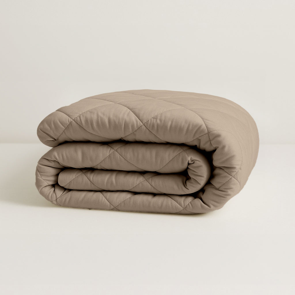 Bettdecke Ohne Bezug Matt Satin Taupe (220 cm Länge)