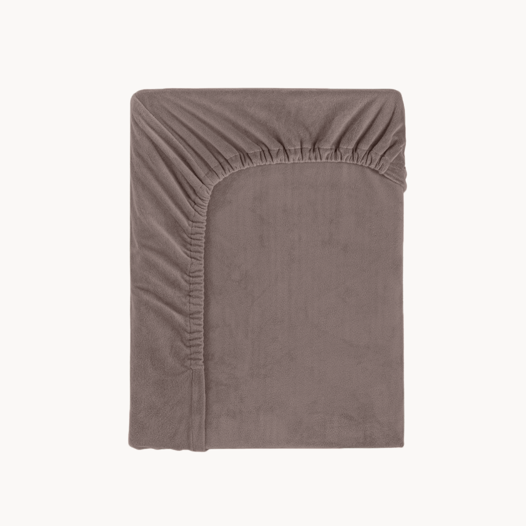 Matratzen-Spannbettlaken Velvet Braun Sand
