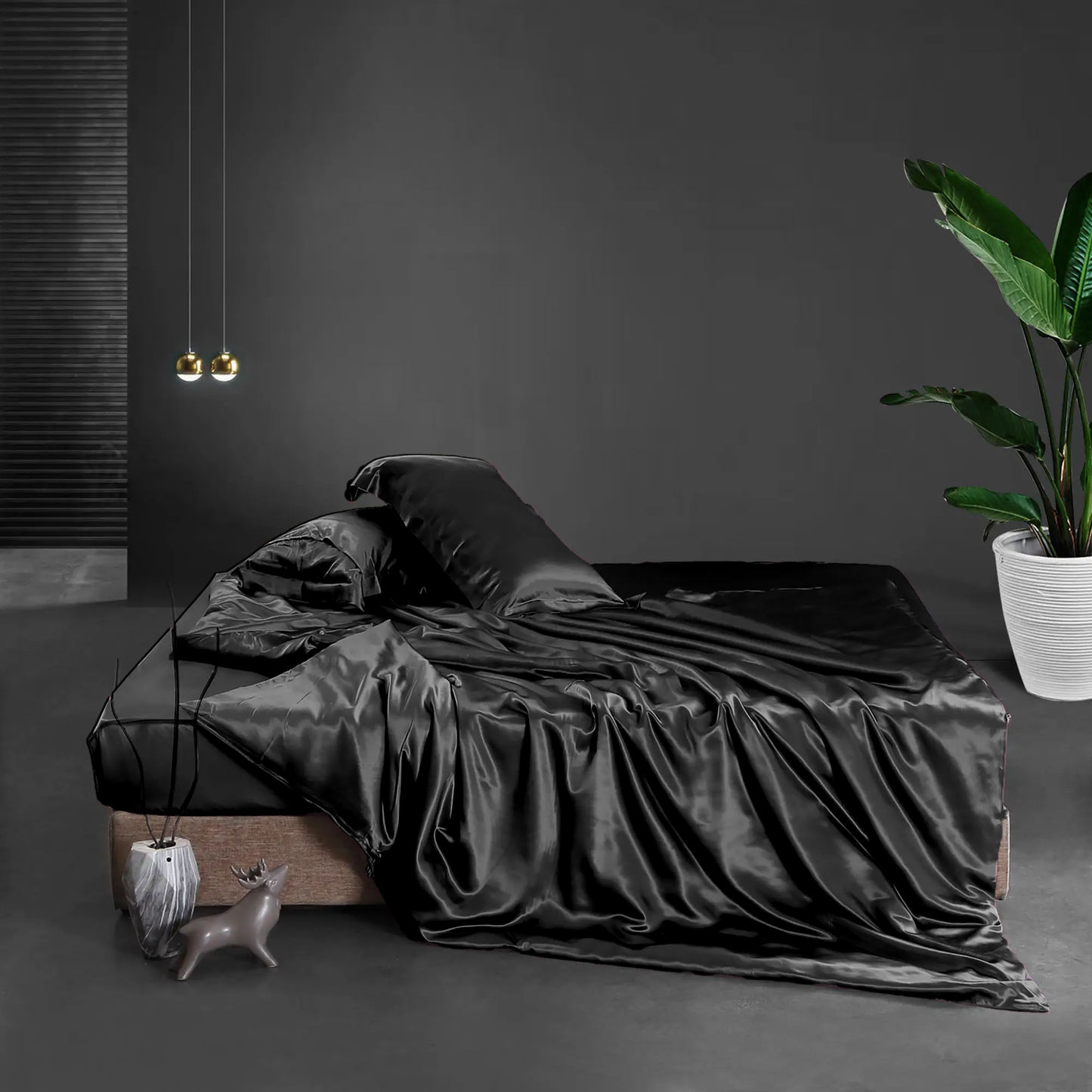 Matras Hoeslaken Satijn Pandora Black