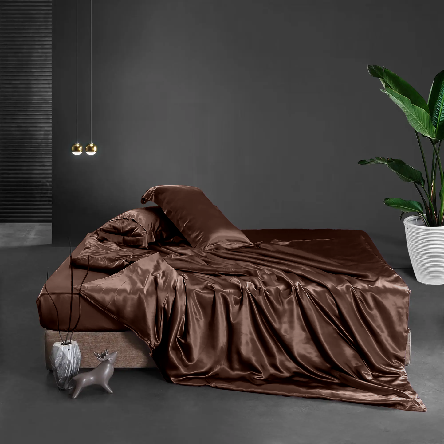Matras Hoeslaken Satijn Luxurious Brons