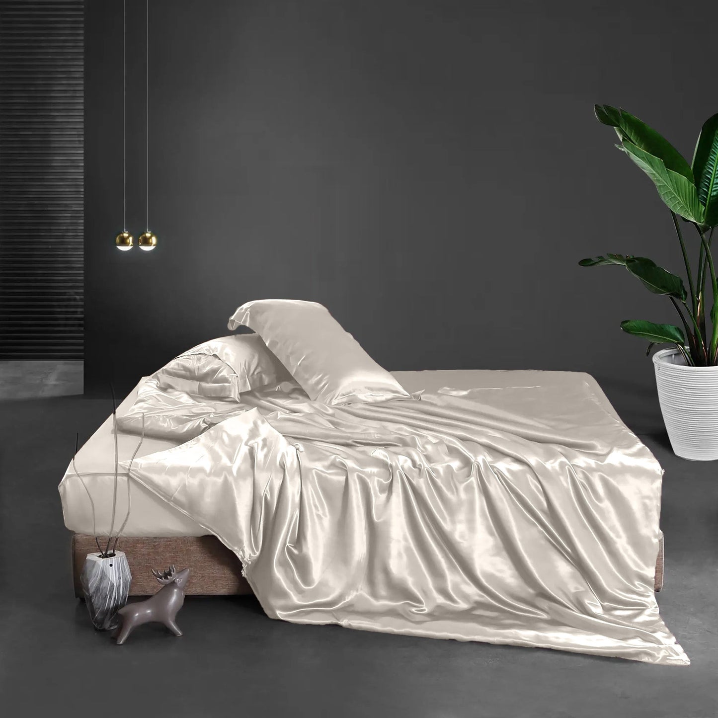 Matras Hoeslaken Satijn Chique Creme