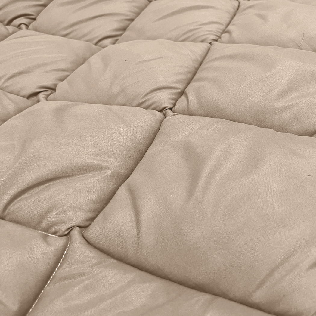 Bettdecke Ohne Bezug Matt Satin Taupe (220 cm Länge)