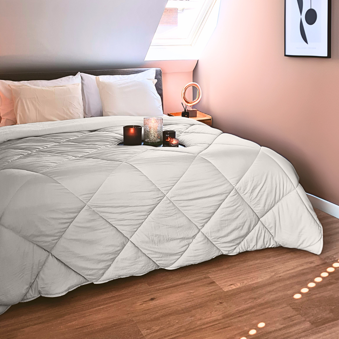 Bettdecke Ohne Bezug Matt Satin Offwhite (220 cm Länge)