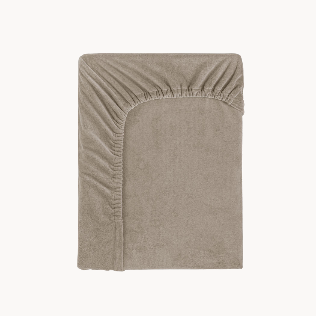Matratzen-Spannbettlaken Velvet™ Taupe Grau