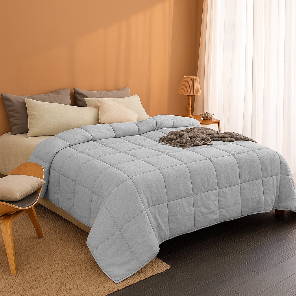 Bettdecke ohne Bezug Stone Washed Grau