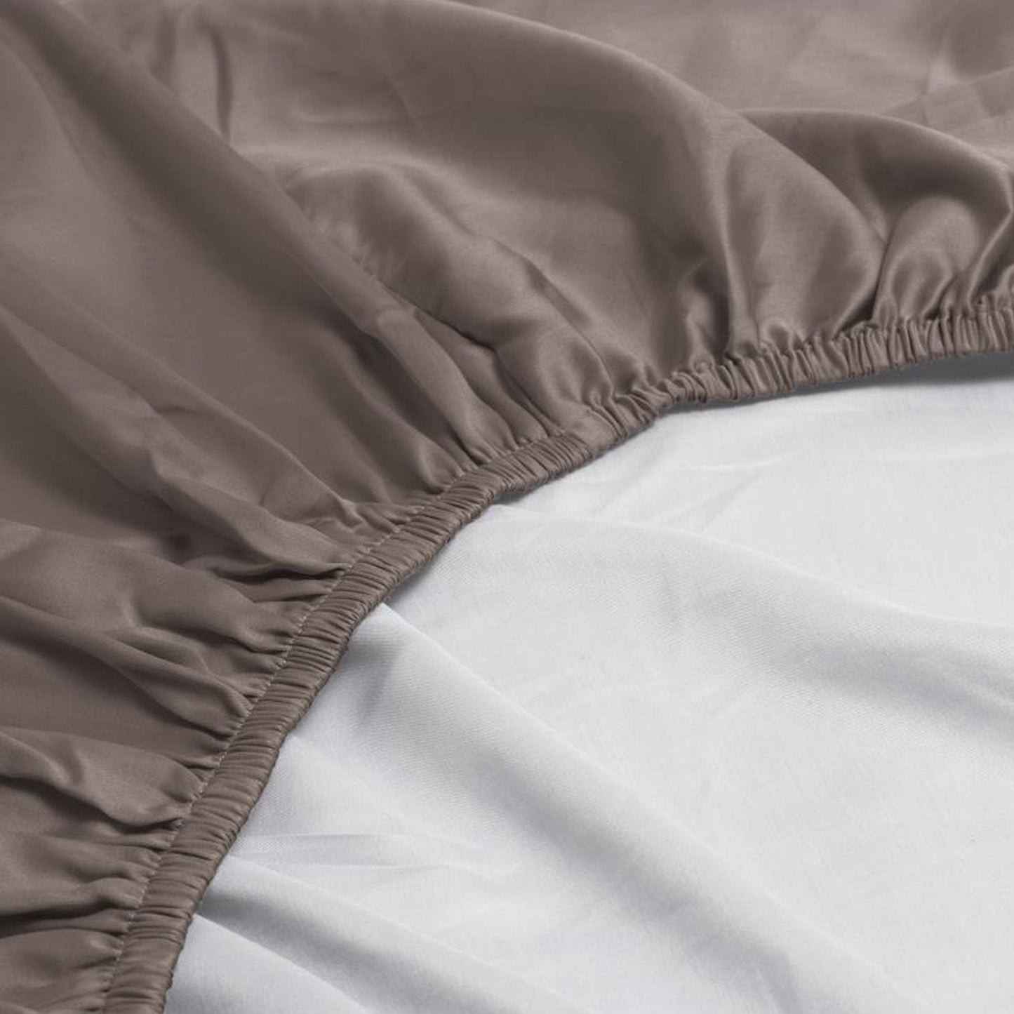 Spannbettlaken Baumwollsatin Premium Taupe
